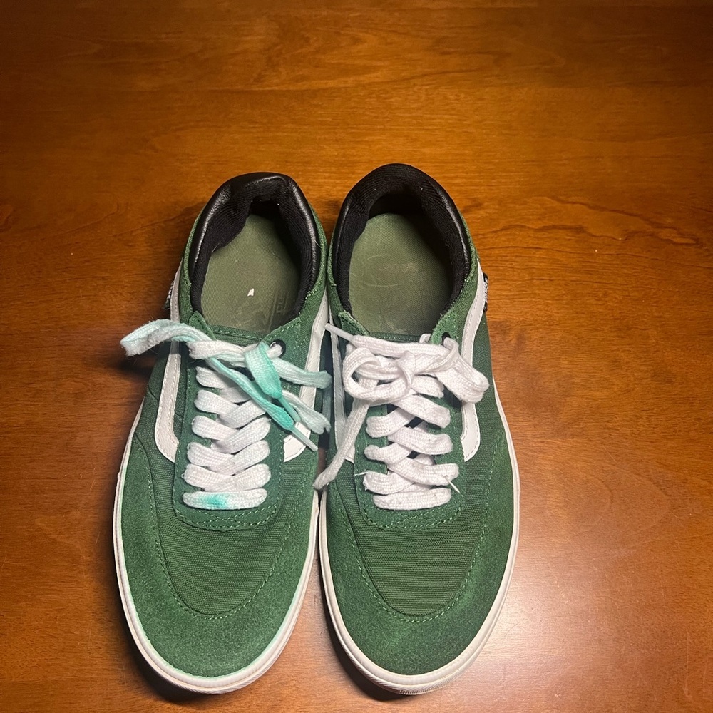 Vans Green and White Men's Sneakers - Picture 6 of 8